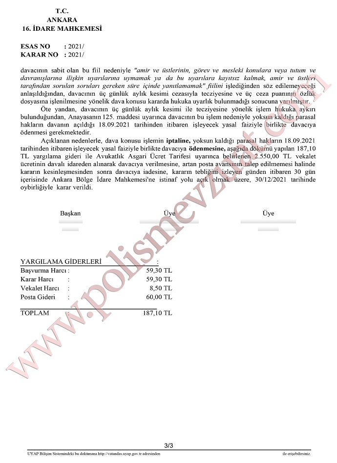 uyarilarina uymamak ya da bu uyarilara kayitsiz kalmak 3