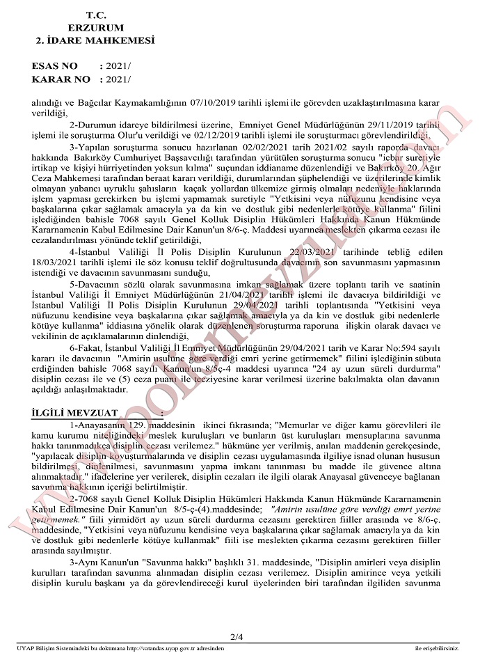 icbar suretiyle irtikap ve kisiyi hurriyetinden yoksun kilma polis memuru 2