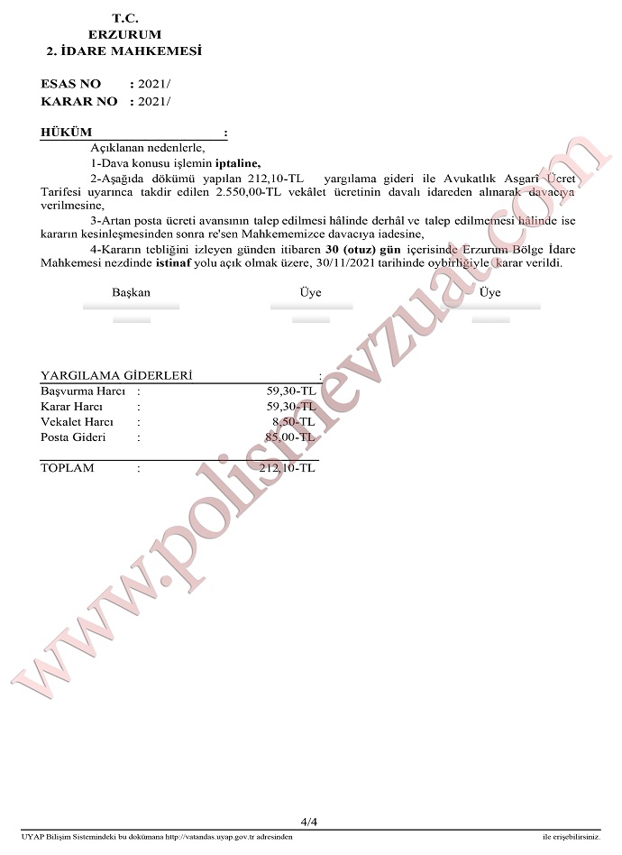 icbar suretiyle irtikap ve kisiyi hurriyetinden yoksun kilma polis memuru 4a