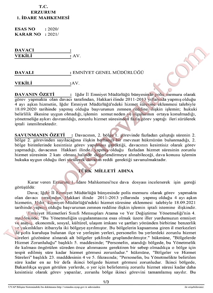 polisin fazla sark hizmeti 1