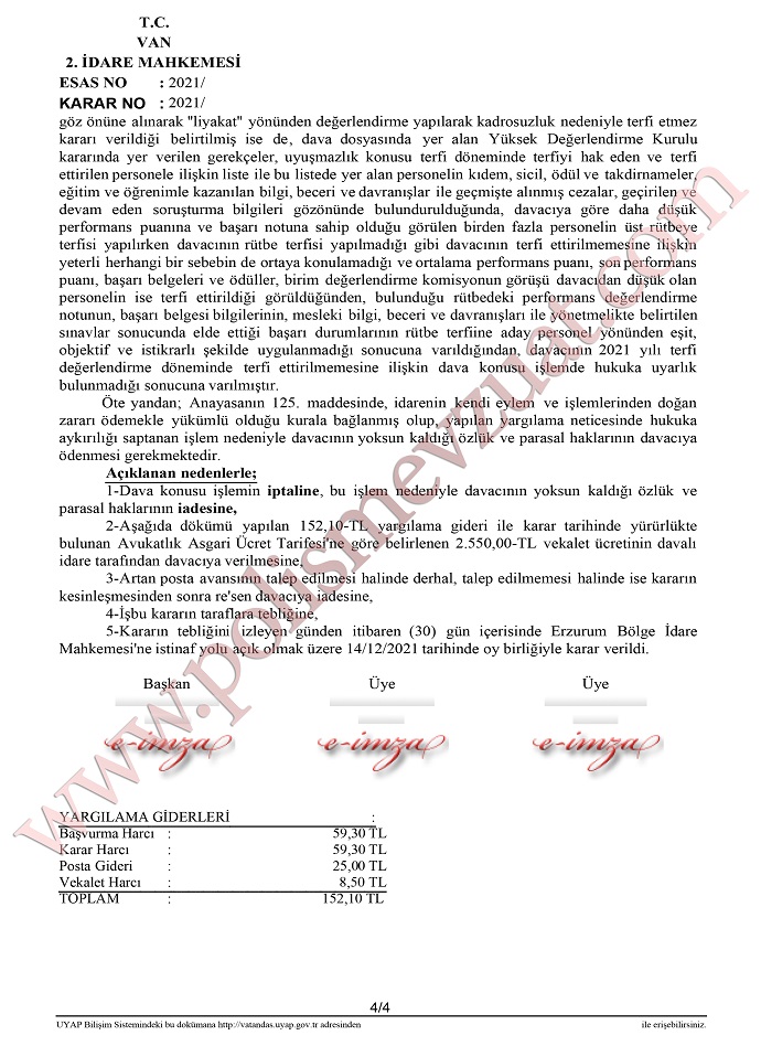 komiser yardimcisi rutbe terfi davasi 4
