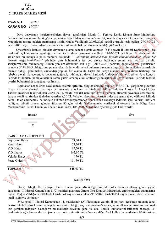 polis memuru sube degisikligi iptali eski yere atama 2