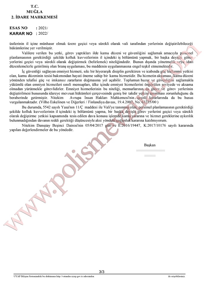 polis memuru sube degisikligi iptali eski yere atama 3