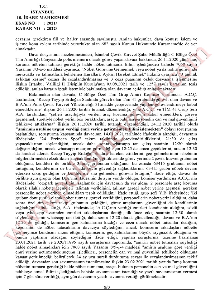 nobet gorevine gelmemek veya kurallara aykiri hareket etmek 2
