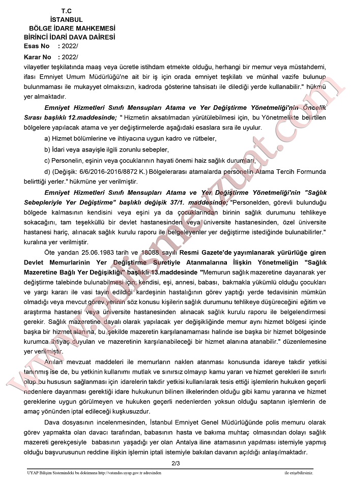 sağlık özrü ataması