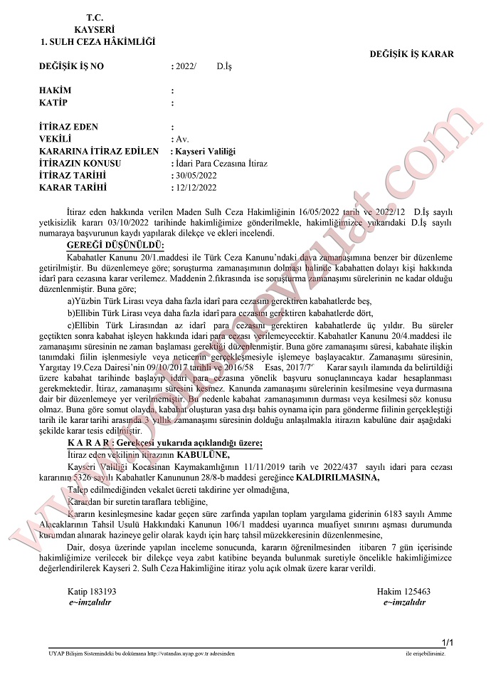 yasadışı bahis oynayan memura idari para cezası