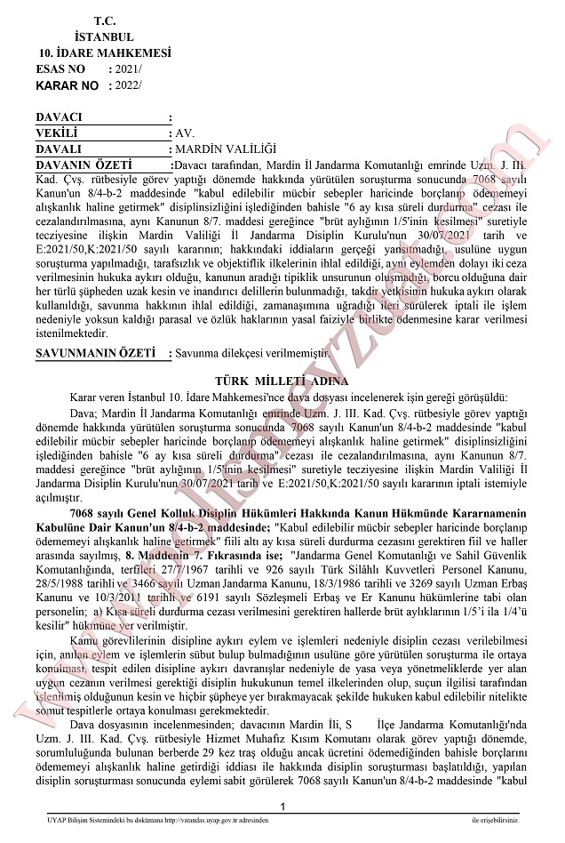 jandarma borçlanıp alışkanlık haline getirmek