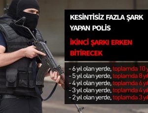 Kesintisiz olarak fazla şark yapan polis ikinci şark hizmetini tamamlamış sayılacak.