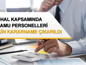 Olağanüstü hal kapsamında kamu personellerinin görevlendirmelerine dair Cumhurbaşkanlığı Kararnamesi yayımlandı.
