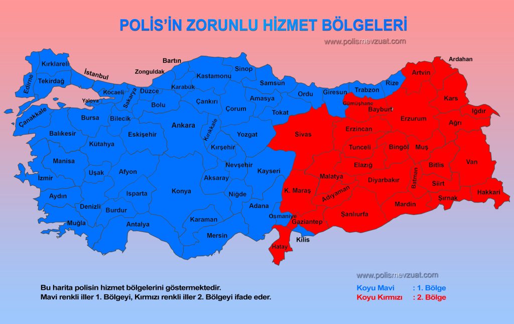 polisin hizmet bölgeleri
