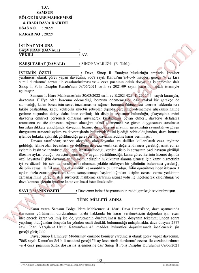borc alan memura ceza komisere ceza 1