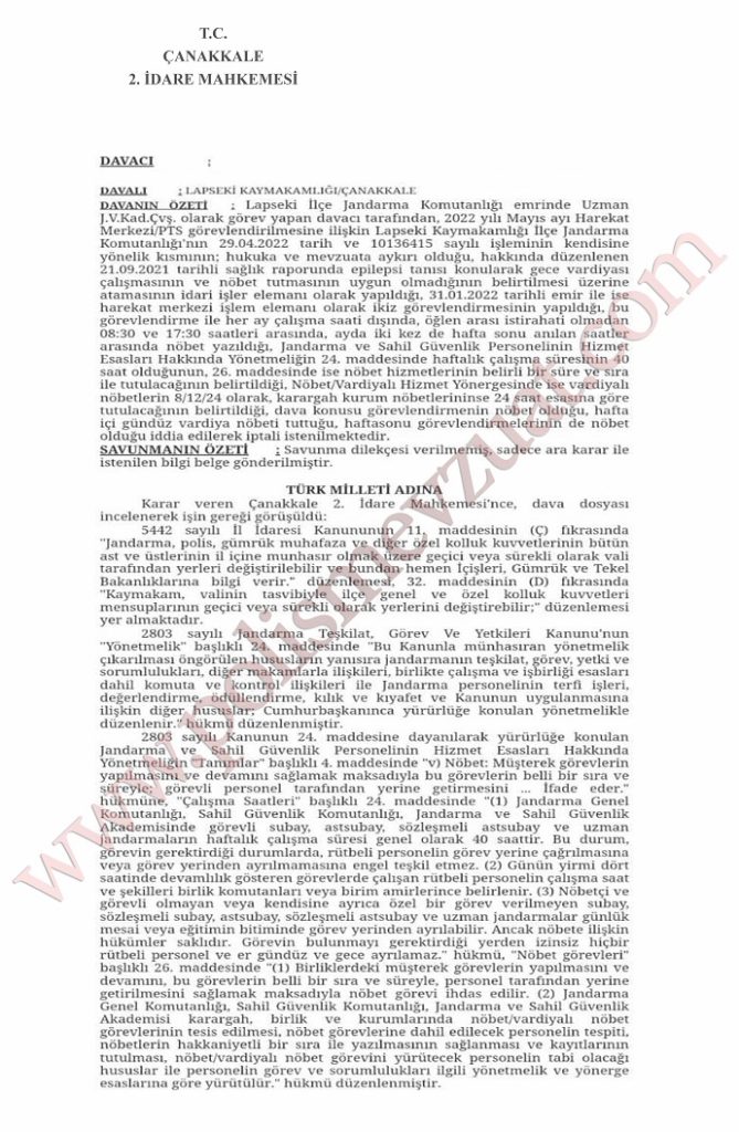 idari kısım personeline hafta sonu görevi yazılamaz