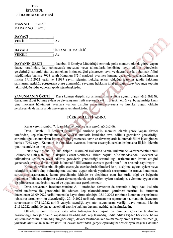 kep takmamaktan polise ceza