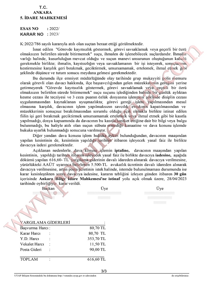 görevde kayıtsızlık göstermek belirtilen sürede bitirmemek