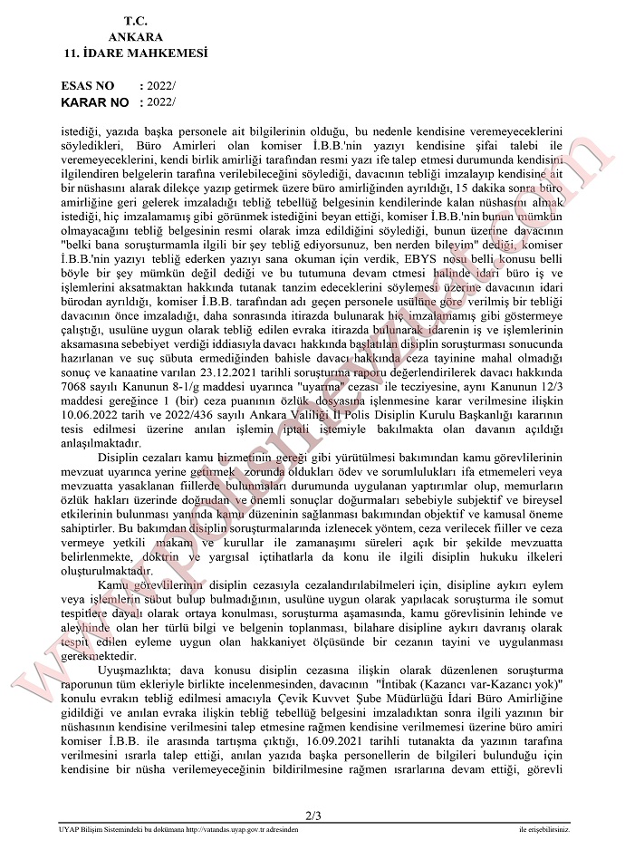 amirini alenen eleştirmek