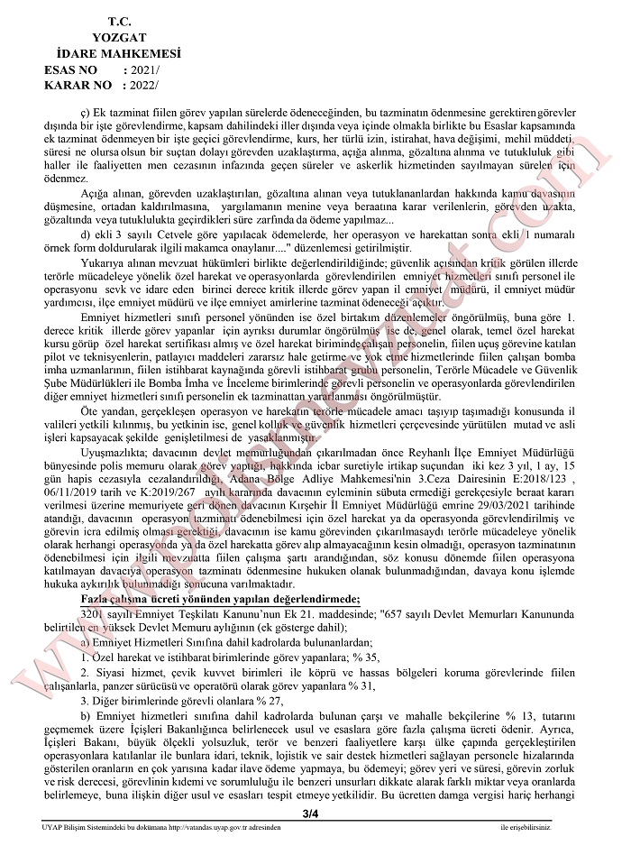 fazla çalışma ücretinin verilmesi