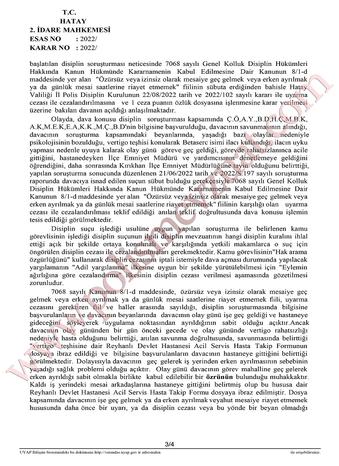hastaneye giden polise gorev yeri terkten ceza 3