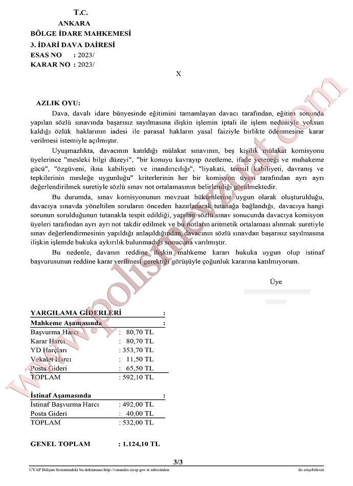 pomem ess sınavı bölge idare mahkemesi emsal karar