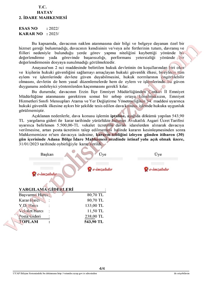 34. maddeden yapılan atamanın iptali
