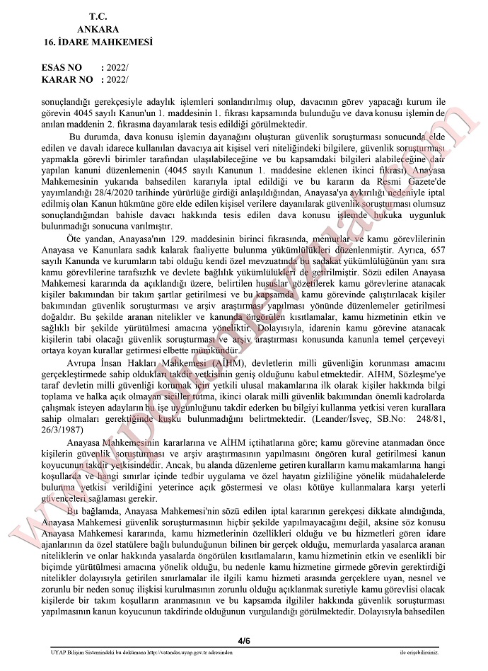 kara kuvvetleri komutanlığı güvenlik soruşturması ve arşiv araştırması