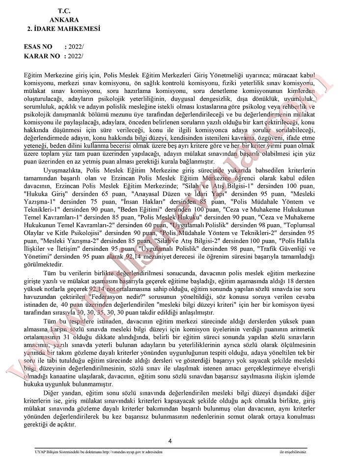 eğitim sonu sınavı emsal kararı