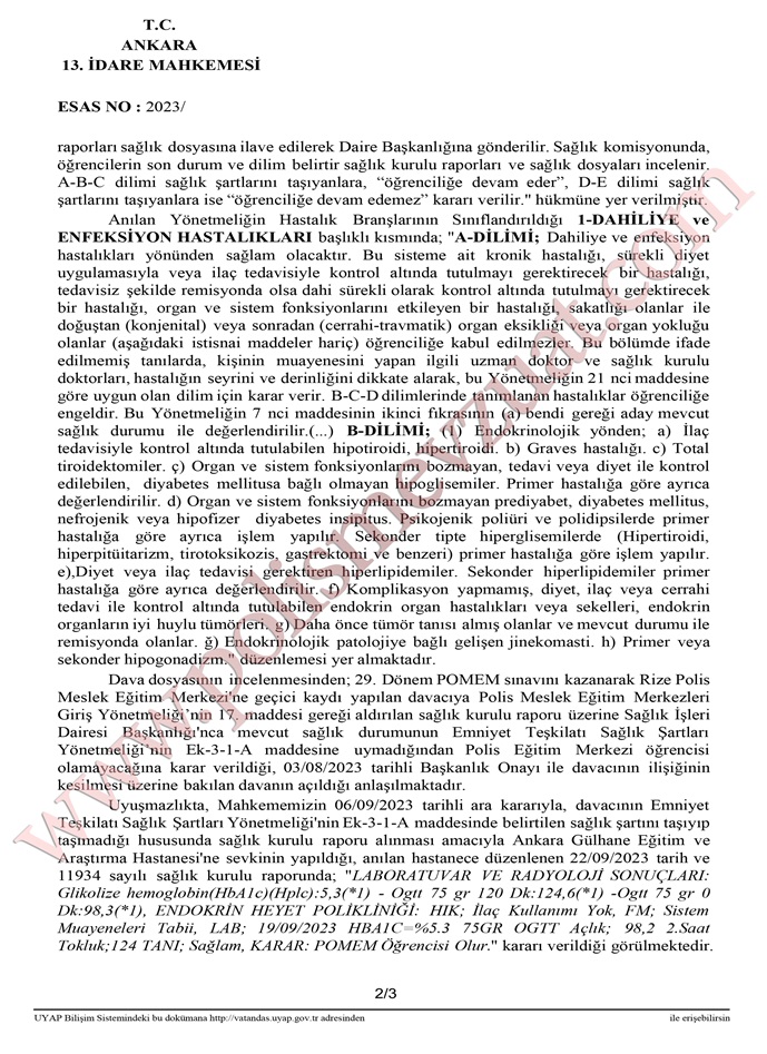 glukoz metabolizması bozukluğu endokrinoloji  pomemden ilişiği kesilen aday