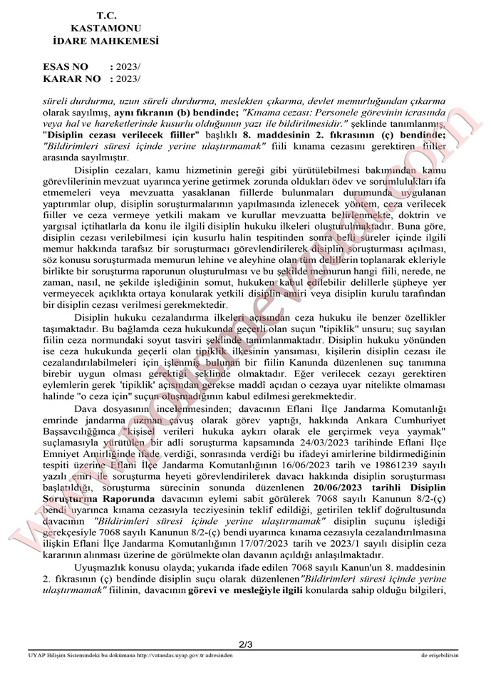 Bildirimleri süresi içinde yerine iletmemek