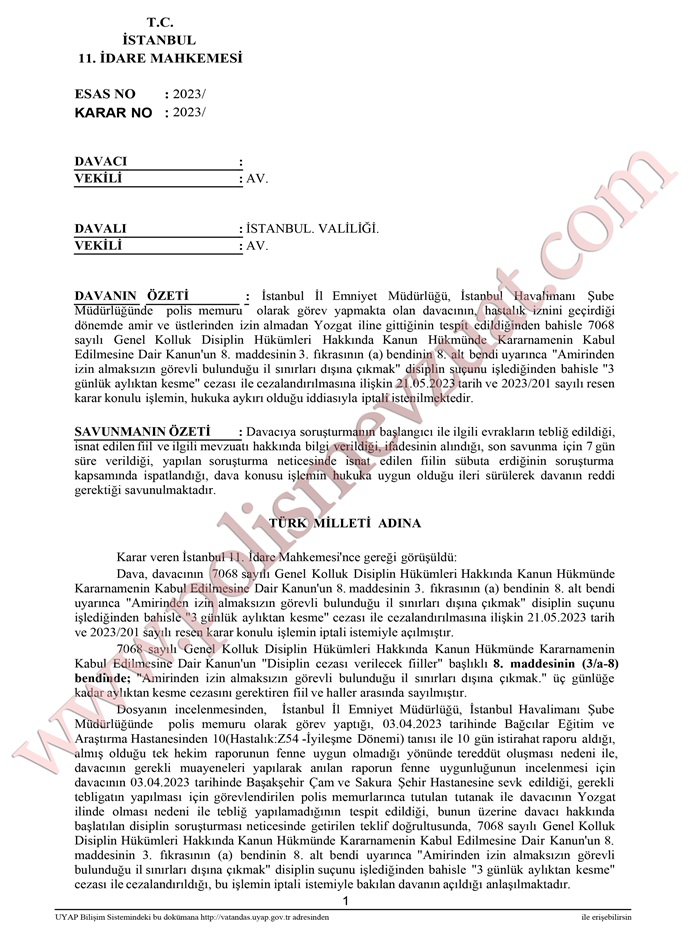 raporluyken il dışına çıkmak