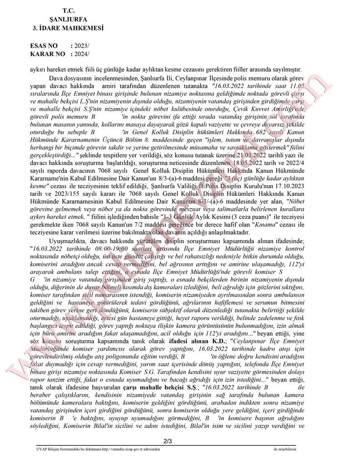 nöbet kurallarına aykırı hareket etmek cezası