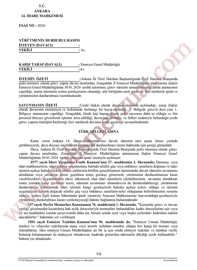 zaman disi atama ozel harekat polisi 1