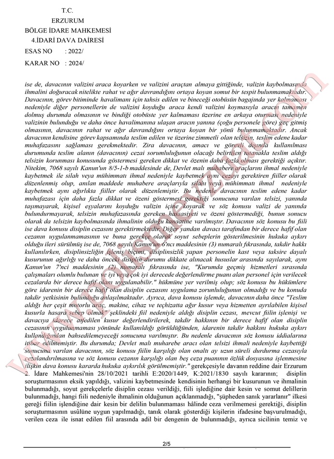 devlet malı eşyayı kaybetmekten polise ceza