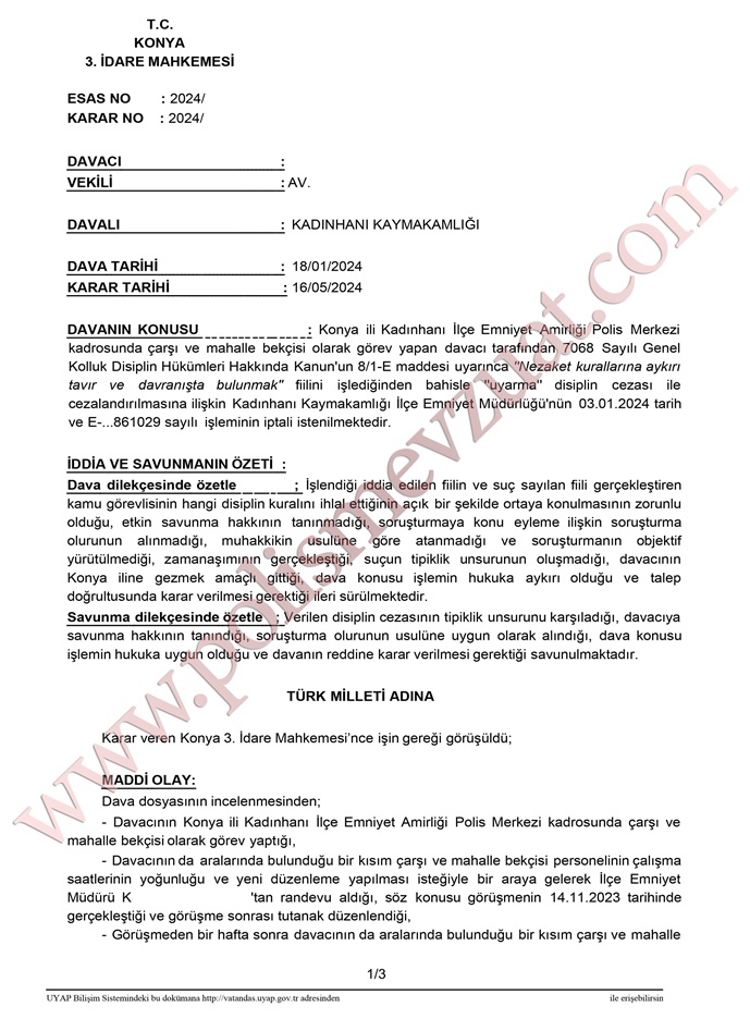 nezaket kurallarina aykiri tavir ve davranis bekci calisma saati 1
