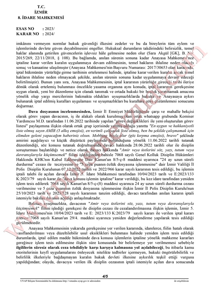 amir veya üstlerine saygısızlık yapmak küçümsemek ve aşağılamak