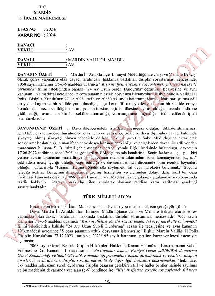 kişinin iffetine söz söylemekten ceza