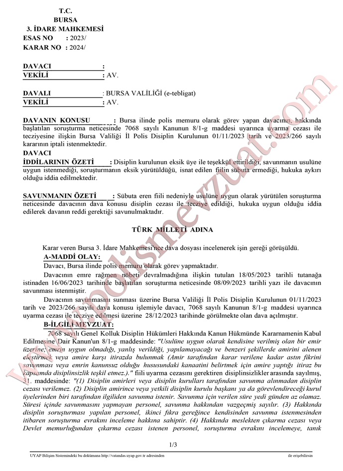 usulüne göre kendisine verilen emri yerine getirmemek ve amiri eleştirmek