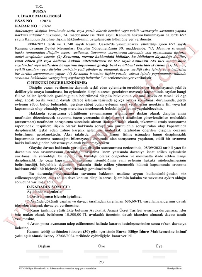 usulüne göre kendisine verilen emri eleştirmek