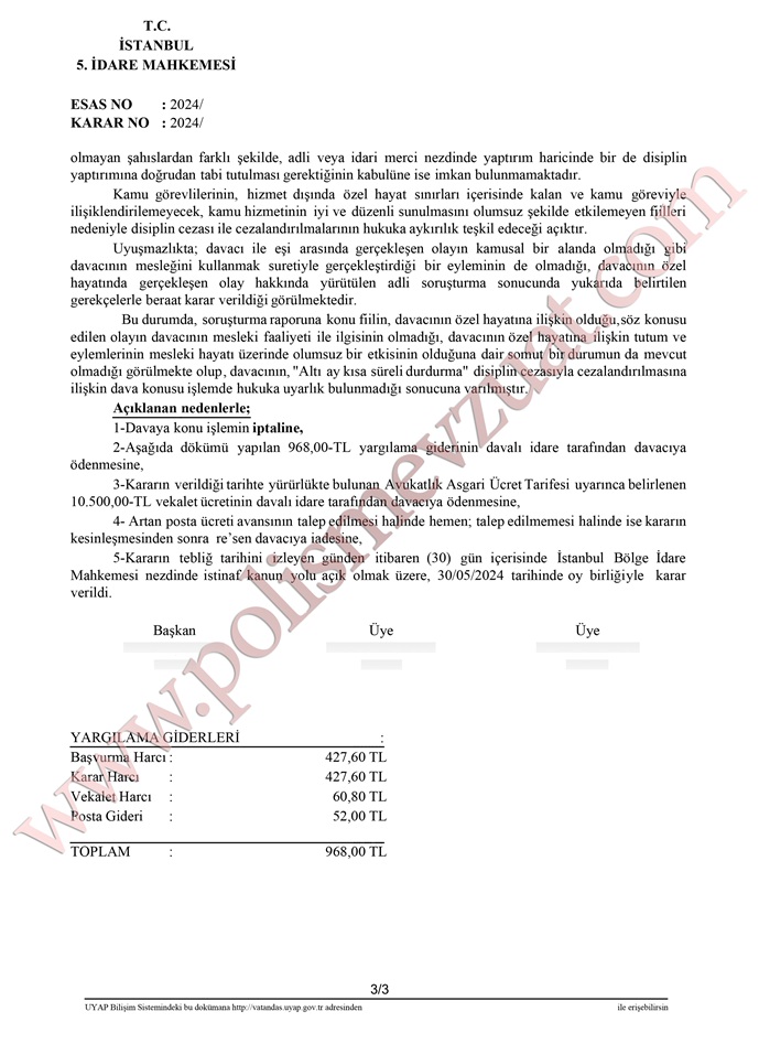 eşiyle kavga eden memura ceza