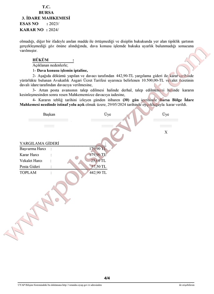 Şüpheli şahsın kaçmasından dolayı polise ceza