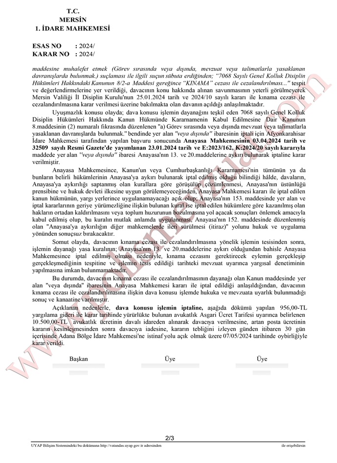 sosyal medyada paylaşım yapan polise verilen ceza