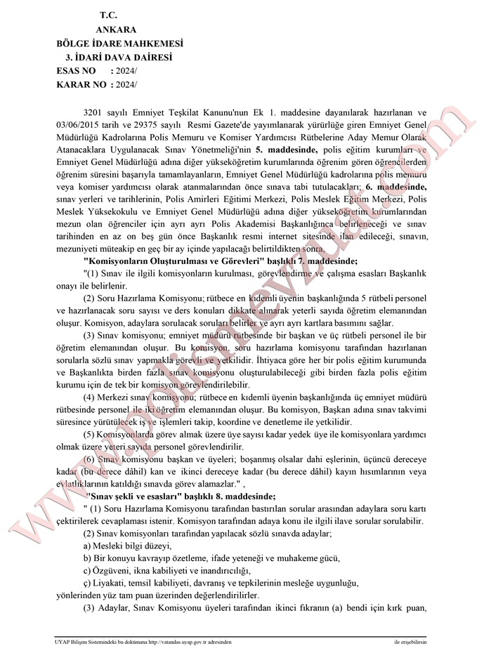 pomem eğitim sonu sınavı davası emsal kararı