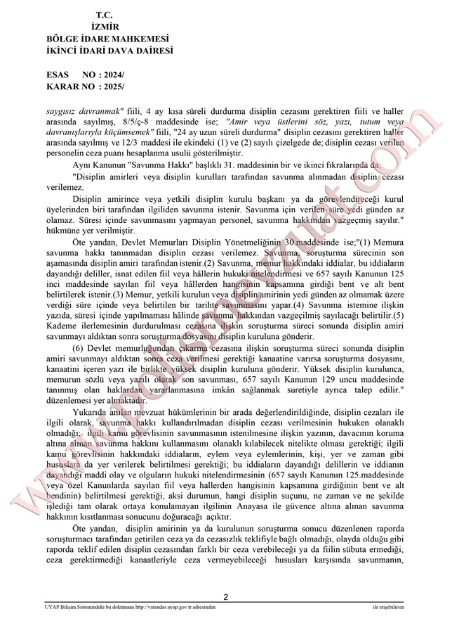 toplantıyı terk eden bekçiye amire saygısızlıktan ceza