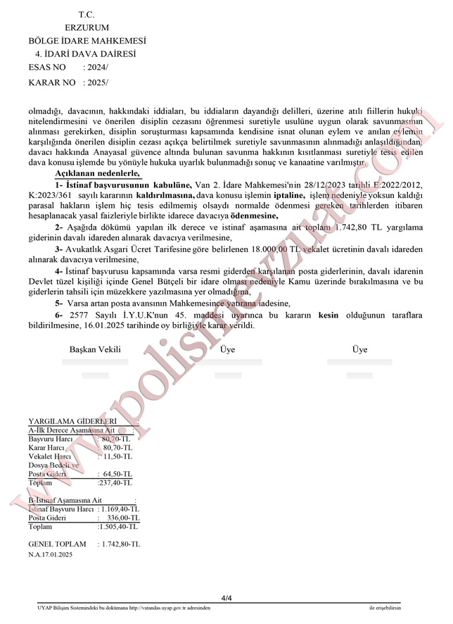 Amirinden izin almaksızın görevli bulunduğu il sınırları dışına çıkmak