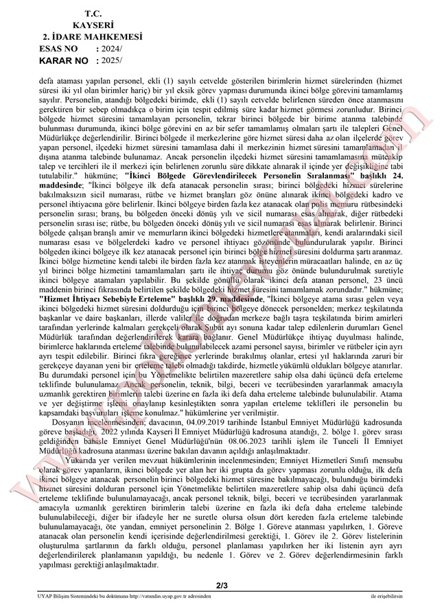 ipkasi kabul edilmeyen polisin atamasinin durdurulmasi 2