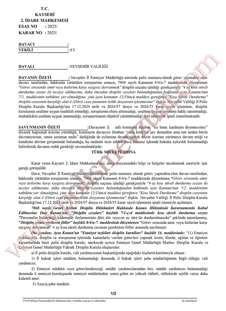 üstlerine karşı saygısız davranmak