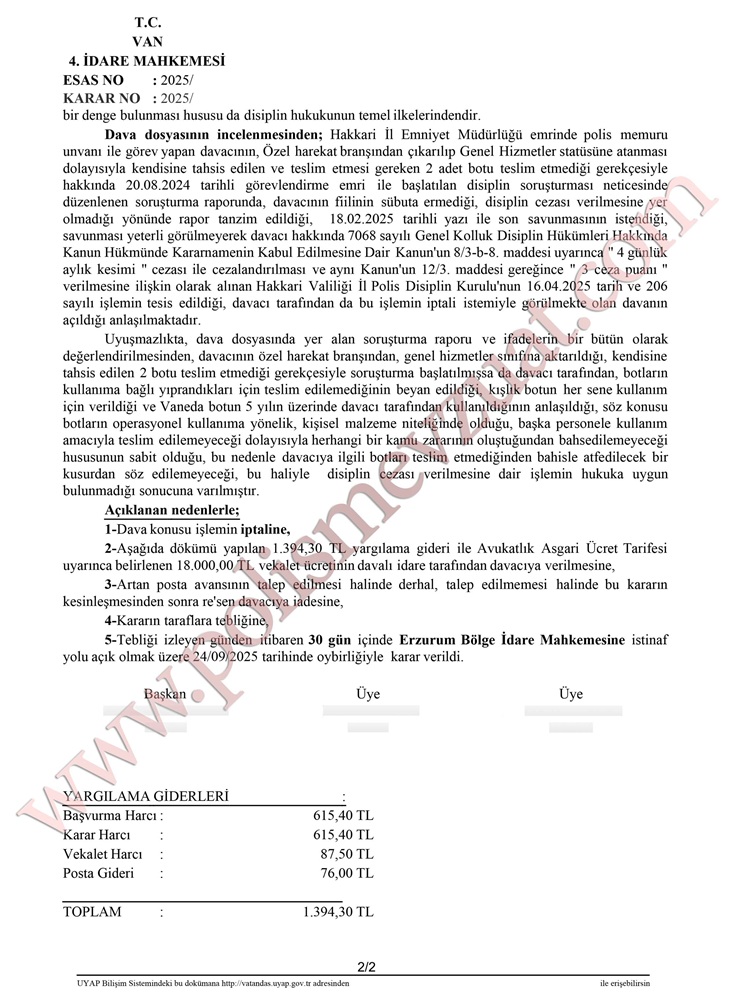 görevle ilgili araç ve gereçleri geri vermemek