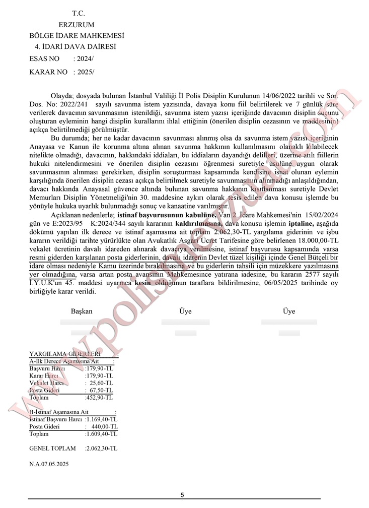 sıfatın gerektirdiği güven duygusunu sarsacak davranışta bulunmak Bölge İdare Mahkemesi emsal kararı
