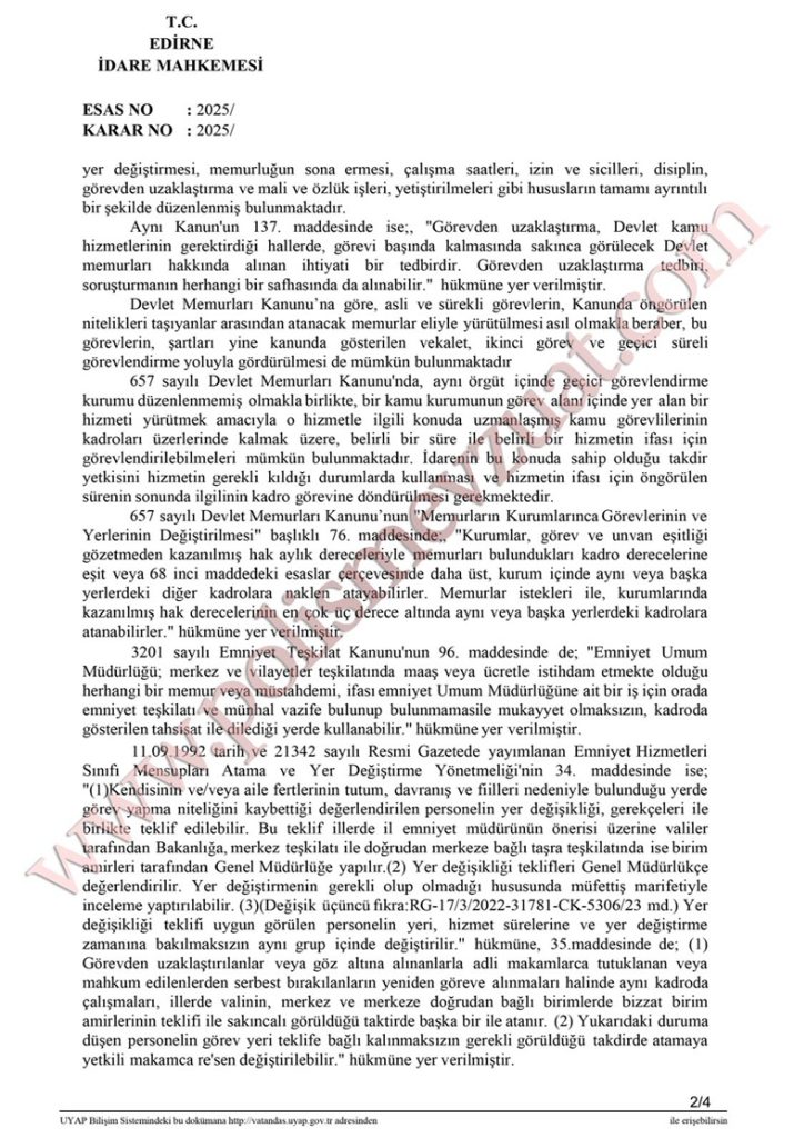 çarşı ve mahalle bekçisi geçici görevlendirmenin iptali