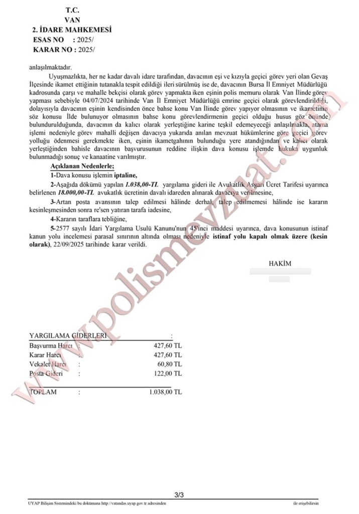 Emniyet geçici görev yolluğunun iadesi davası. 4 emniyet geçici görev yolluğu iadesi davası emsal kararı
