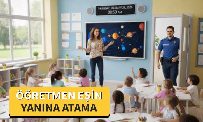 Polis eş ataması. Polis memurunun öğretmen olan eşinin yanına ataması.