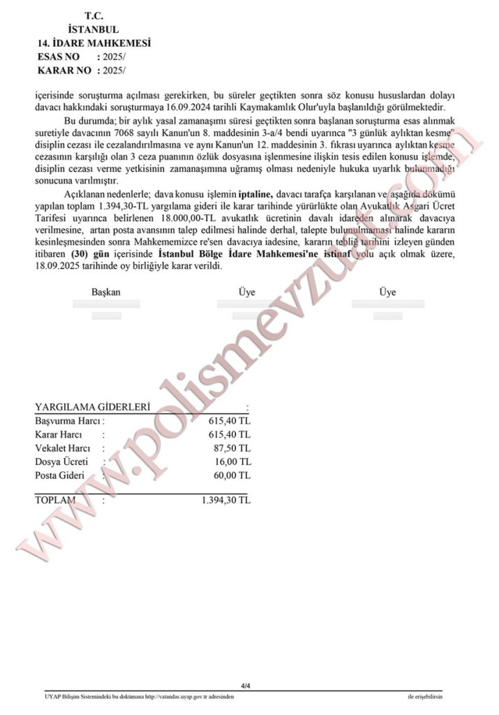 Rapor dönüşü göreve geç başlayan bekçiye 24 saate kadar göreve gelmemekten ceza. 5 yirmi dört saate kadar göreve gelmemek disiplin cezası emsal kararı